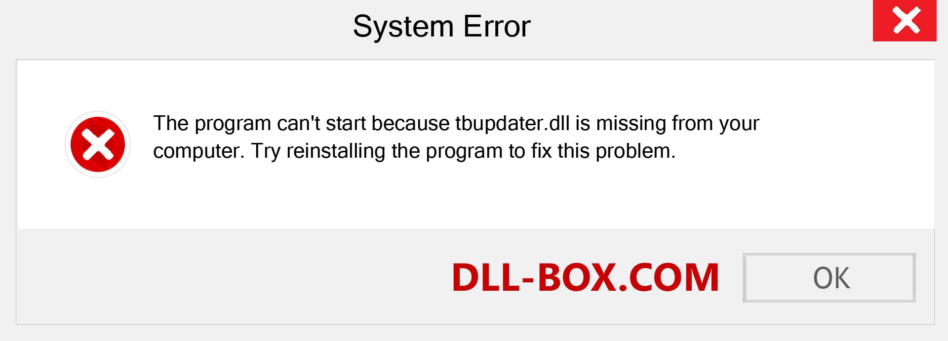  tbupdater.dll file is missing?. Download for Windows 7, 8, 10 - Fix  tbupdater dll Missing Error on Windows, photos, images